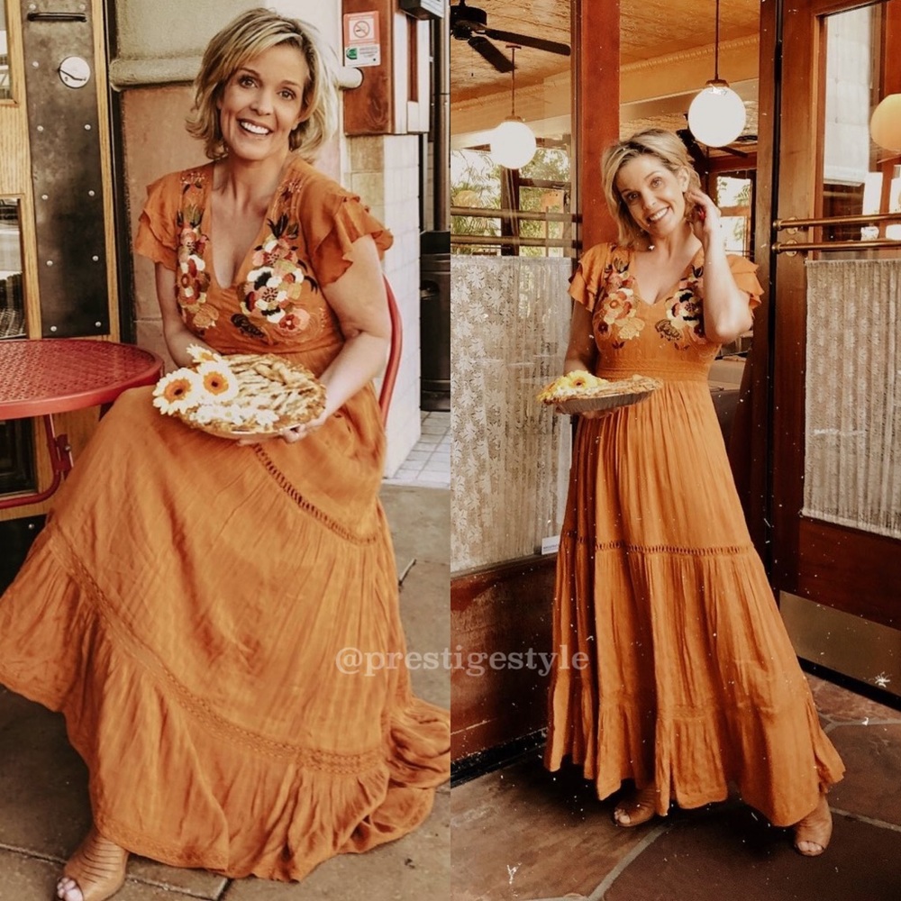 Anthropologie Sunshine Embroidered Maxi Dress - Picture 6 of 15